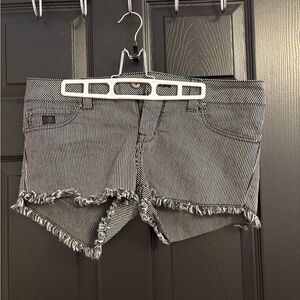 Harley-Davidson Black and White Striped Jean Shorts